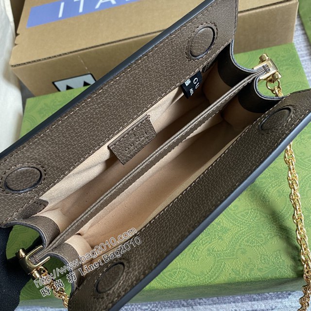 Gucci新款原廠皮女包 古馳Ophidia系列小號鏈條包 Gucci迷你號嵌花織帶條紋女包 498156  ydg3105